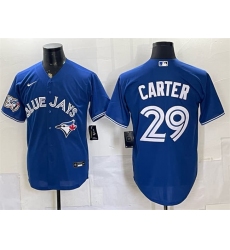 Men's Toronto Blue Jays #29 Joe Carter Royal 50 Seasons Stitched Baseball Jersey