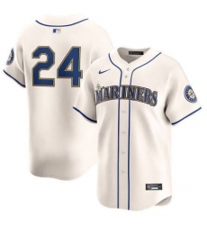 Men's Seattle Mariners #24 Ken Griffey Jr. Cream Cool Base Jersey