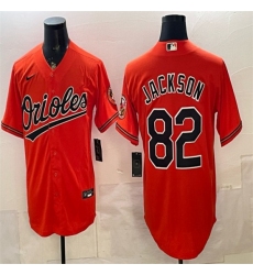 Men's Baltimore Orioles #82 Jeremiah Jackson Orange Cool Base Stitched Baseball Jersey