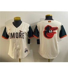Youth Baltimore Orioles Team Big Logo Natural 2026 City Connect Stadium Stitched Baseball Jersey