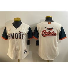 Youth Baltimore Orioles Team Big Logo Natural 2026 City Connect Stadium Stitched Baseball Jerseys