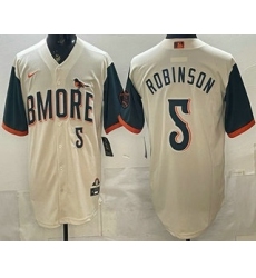Men's Baltimore Orioles #5 Brooks Robinson Cream 2026 City Connect Stadium Jersey