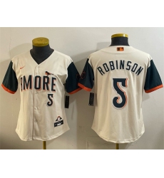 Women's Baltimore Orioles #5 Brooks Robinson Natural 2026 City Connect Stadium Stitched Baseball Jersey(Run Small)
