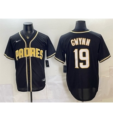 Men's San Diego Padres #19 Tony Gwynn 2026 Fashion Replica Black Out Stitched Baseball Jersey