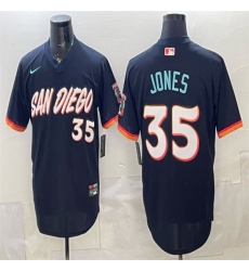 Men's San Diego Padres #35 Randy Jones Obsidian 2026 City Connect Stadium Stitched Baseball Jersey