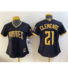 Youth Pittsburgh Pirates #21 Roberto Clemente Black 2026 City Connect Stadium Stitched Baseball Jersey