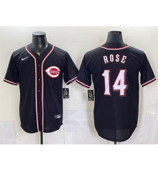 Men's Cincinnati Reds #14 Pete Rose 2026 Fashion Replica Black Out Stitched Baseball Jersey