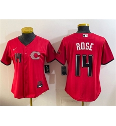 Women's Cincinnati Reds #14 Pete Rose Red 2026 City Connect Stadium Stitched Baseball Jersey(Run Small)