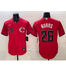 Men's Cincinnati Reds #26 Chase Burns Red 2026 City Connect Stadium Stitched Baseball Jersey