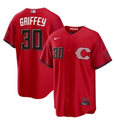 Men's Cincinnati Reds #30 Will Benson Red 2026 City Connect Stadium Stitched Baseball Jersey