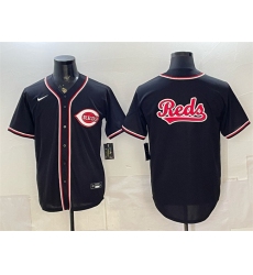 Men's Cincinnati Reds Team Big Logo 2026 Fashion Replica Black Out Stitched Baseball Jersey