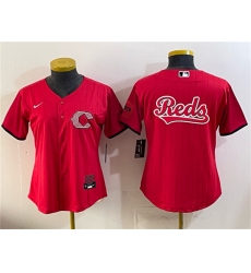 Women's Cincinnati Reds Team Big Logo Red 2026 City Connect Stadium Stitched Baseball Jersey(Run Small)