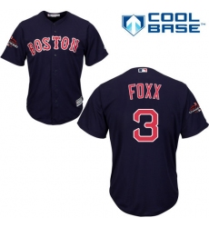Youth Majestic Boston Red Sox #3 Jimmie Foxx Authentic Navy Blue Alternate Road Cool Base 2018 World Series Champions MLB Jersey