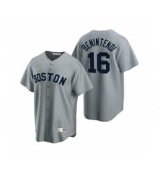 Men's Boston Red Sox #16 Andrew Benintendi Nike Gray Cooperstown Collection Road Jersey