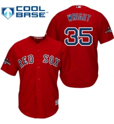 Youth Majestic Boston Red Sox #35 Steven Wright Authentic Red Alternate Home Cool Base 2018 World Series Champions MLB Jersey