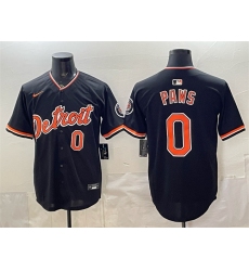 Men's Detroit Tigers #0 Paws Black 2026 Alternate Vapor Premier Limited Stitched Baseball Jersey