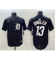Men's Detroit Tigers #13 Dillon Dingler Black Limited Stitched Baseball Jersey