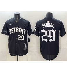 Men's Detroit Tigers #29 Tarik Skubal 2026 Black 'Motor Gothic Edition' Vapor Premier Limited Stitched Baseball Jersey