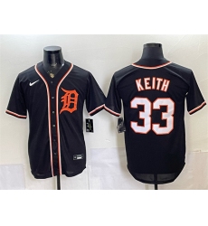 Men's Detroit Tigers #33 Colt Keith 2026 Fashion Replica Black Out Stitched Baseball Jersey