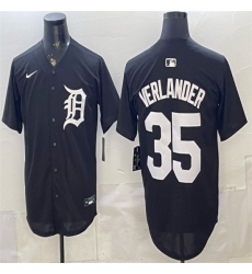Men's Detroit Tigers #35 Justin Verlander Black Limited Stitched Baseball Jersey
