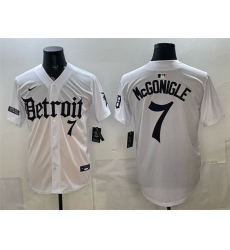 Men's Detroit Tigers #7 Kevin McGonigle 2026 White 'Motor Gothic Edition' Vapor Premier Limited Stitched Baseball Jersey