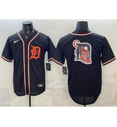 Men's Detroit Tigers Team Big Logo 2026 Fashion Replica Black Out Stitched Baseball Jersey
