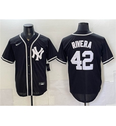 Men's New York Yankees #42 Mariano Rivera 2026 Fashion Replica Black Out Stitched Baseball Jersey