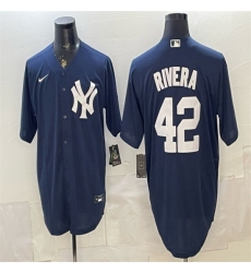 Men's New York Yankees #42 Mariano Rivera Navy Limited Stitched Baseball Jersey