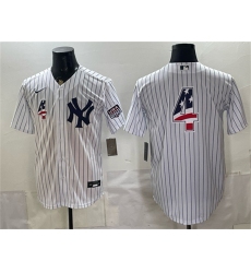 Men's New York Yankees #4 Lou Gehrig White 2026 USA 250 Fourth of July Home Stadium Stitched Baseball Jersey