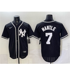 Men's New York Yankees #7 Mickey Mantle 2026 Fashion Replica Black Out Stitched Baseball Jersey