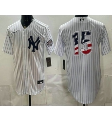 Men's New York Yankees #15 Thurman Munson White 2026 USA 250 Fourth of July Home Stadium Stitched Jersey