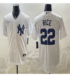 Men's New York Yankees #22 Ben Rice White Home Stitched Baseball Jersey