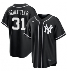 Men's New York Yankees #31 Cam Schlittler 2026 Fashion Replica Black Out Stitched Baseball Jersey