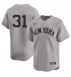 Men's New York Yankees #31 Cam Schlittler Gray 2026 Road Limited Stitched Baseball Jersey