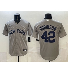 Men's New York Yankees #42 Jackie Robinson Grey Stitched Baseball Jersey
