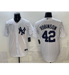 Men's New York Yankees #42 Jackie Robinson White Stitched Baseball Jersey