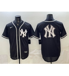 Men's New York Yankees Team Big Logo 2026 Fashion Replica Black Out Stitched Baseball Jersey