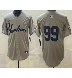 Men's New York Yankees #99 Aaron Judge Grey Without Name Limited Jersey