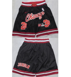 Men's Chicago Bulls #23 Michael Jordan Black 2026 Shorts 002 (Run Small)