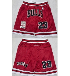 Mens Chicago Bulls #23 Michael Jordan Red Shorts (Run Small)