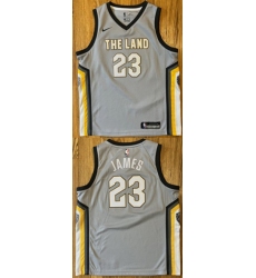 Men's Cleveland Cavaliers #23 LeBron James Gray City Edition Stitched Basketball Jersey