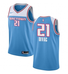 Men's Nike Sacramento Kings #21 Vlade Divac Swingman Blue NBA Jersey - 2018 19 City Edition