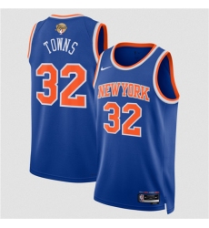 Men's New Yok Knicks #32 Karl-Anthony Blue 2026 Finals Icon Edition Stitched Basketball Jersey