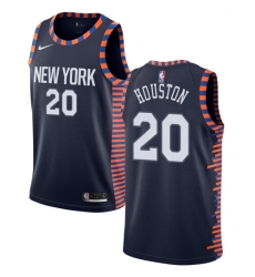 Men's Nike New York Knicks #20 Allan Houston Swingman Navy Blue NBA Jersey - 2018 19 City Edition