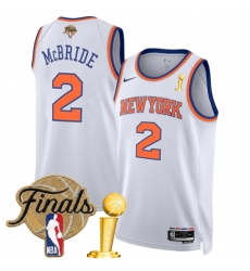 New Yok Knicks #2 Miles McBride White 2026 Finals And Finals Champions Association Edition Stitched Basketball Jersey