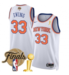 New Yok Knicks #33 Patrick Ewing White 2026 Finals Association Edition Stitched Basketball Jersey
