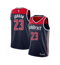 Men's Washington Wizards #23 Michael Jordan Authentic Navy Blue Finished Basketball Jersey - Statement Edition