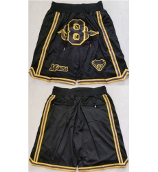 Men's Los Angeles Lakers #8 Kobe Bryant Black Shorts (Run Small)