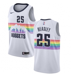 Men's Nike Denver Nuggets #25 Malik Beasley Swingman White NBA Jersey - City Edition