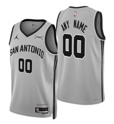 Men's San Antonio Spurs ActiVE Player Custom Silver 2025-26 Statement Edition Stitched Basketball Jersey